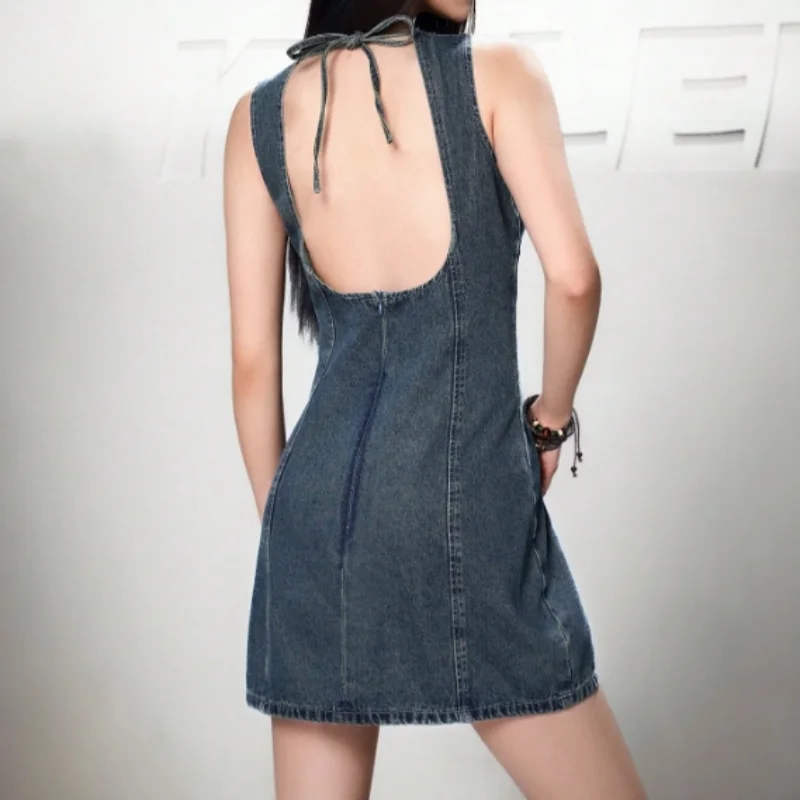 Casual Asymmetrical Chest Wrapping High Quality Mini Dress
