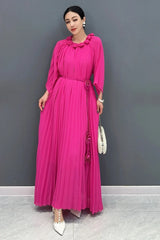 Casual Bract Neck Flower Bract Sleeve Lace Fold Dresses