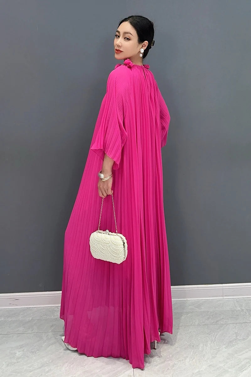 Casual Bract Neck Flower Bract Sleeve Lace Fold Dresses