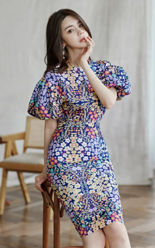 Casual Cropped Top Blouses And High Waist Sheath Pencil Bodycon Skirts Two Pieces Set