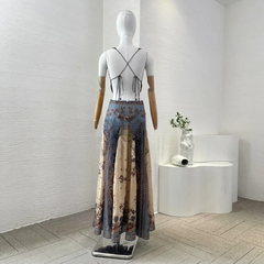 Casual Deep V Neck Cut Out High Slit Backless Midi Dress