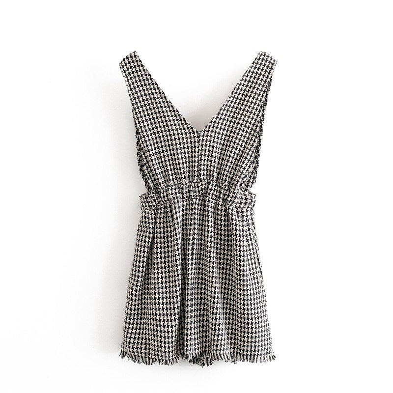 Casual Elastic Waist Buttons Pocket Mini Dress