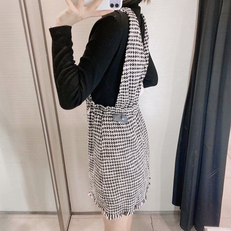 Casual Elastic Waist Buttons Pocket Mini Dress