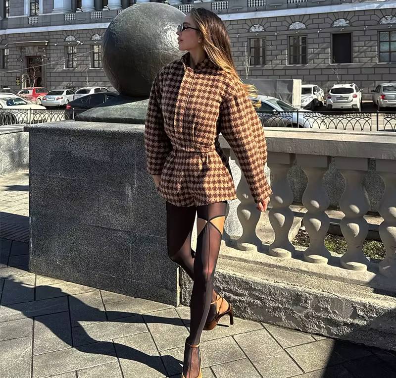 Casual Full Sleeve Zipper Jacket High Waist Pockets Shirt And Shorts 2 Piece Suit
