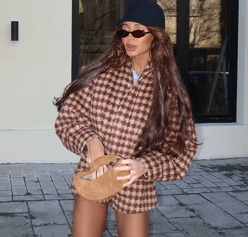 Casual Full Sleeve Zipper Jacket High Waist Pockets Shirt And Shorts 2 Piece Suit