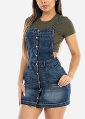 Casual Halter Spaghetti Strap Backless Novelty Denim Sundress