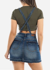 Casual Halter Spaghetti Strap Backless Novelty Denim Sundress