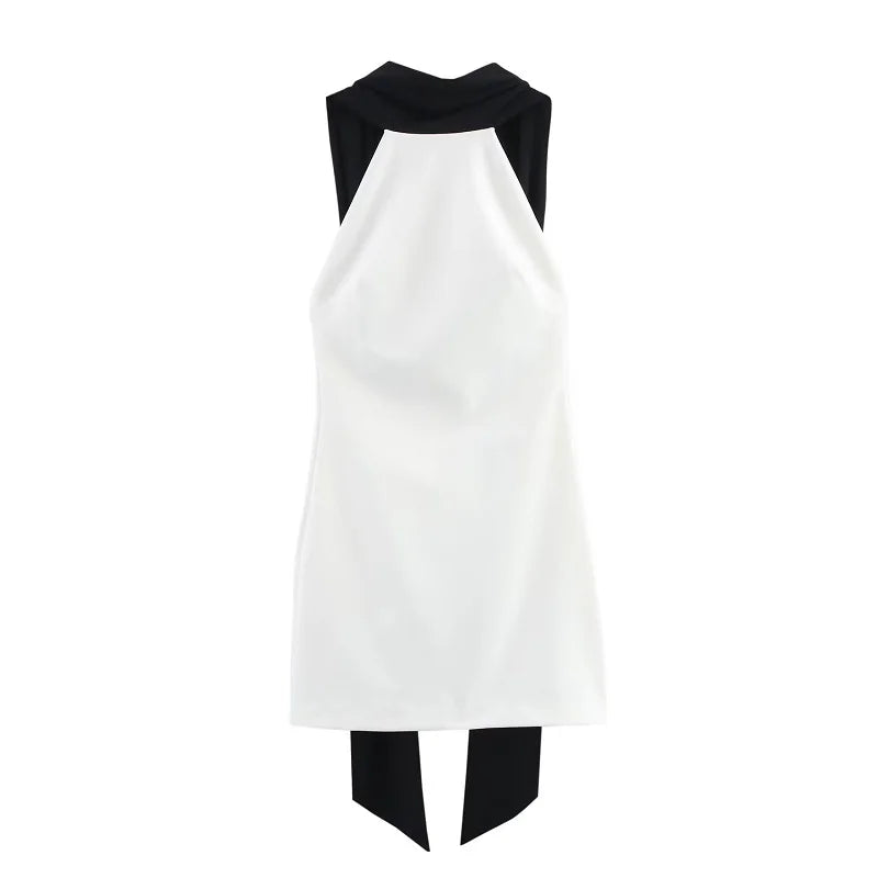 Casual Halter Zipper Backless Synthetic fiber off Shoulder Mini Dress