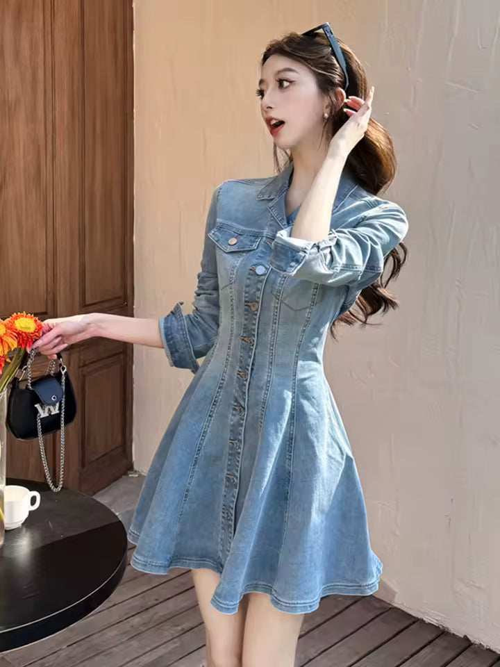 Casual High Street Vestidos Mujer Long Sleeve Cute Short Mini Dress