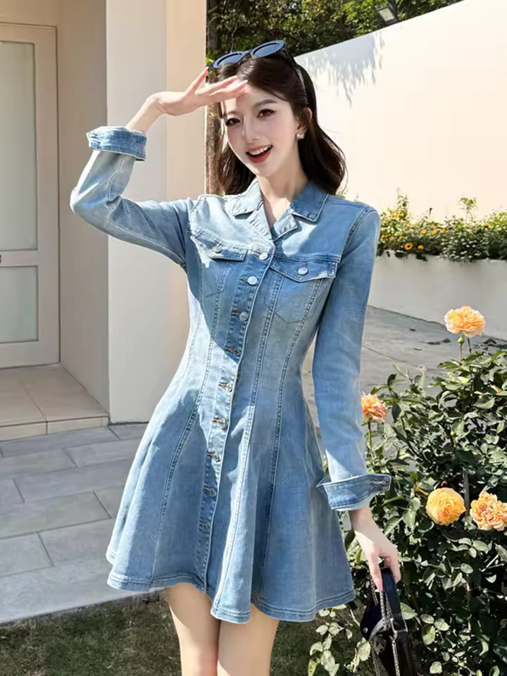 Casual High Street Vestidos Mujer Long Sleeve Cute Short Mini Dress