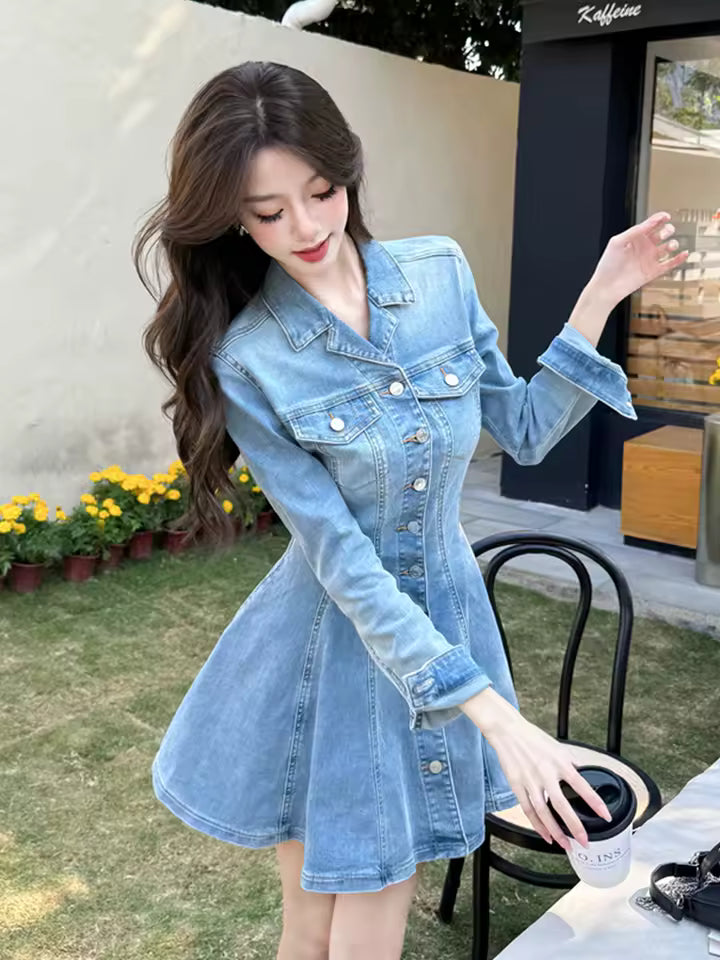 Casual High Street Vestidos Mujer Long Sleeve Cute Short Mini Dress
