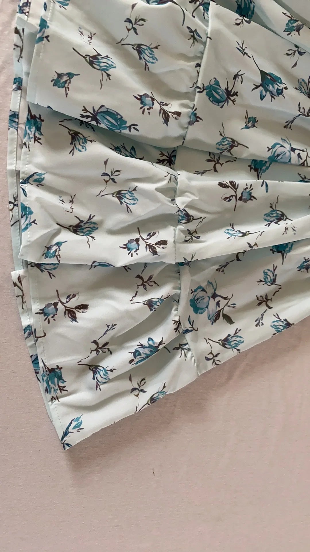 Casual High Waist A-Line  Floral Print Long Sleeve V Neck Mini Dresses