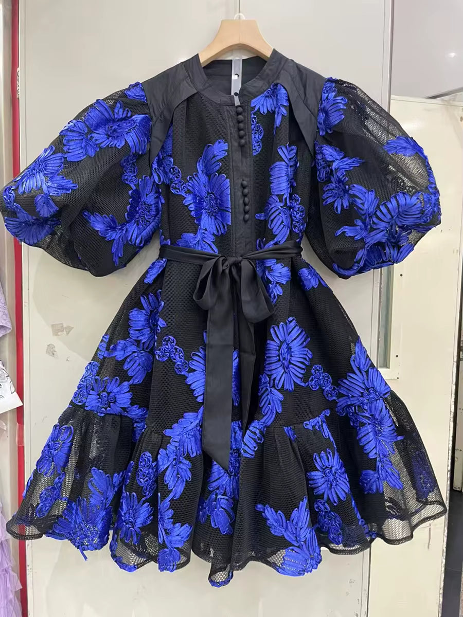 Casual High Waist Temperament Button Lapel Short Sleeve Mini Dresses