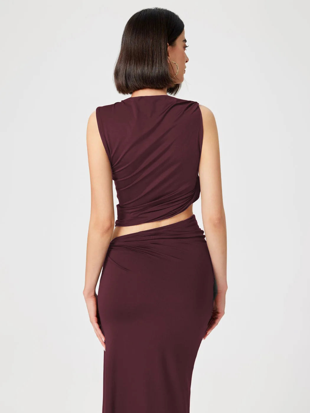 Casual Knitted Solid Color Slim Sleeveless Pullover Vacation Long Skirt Set