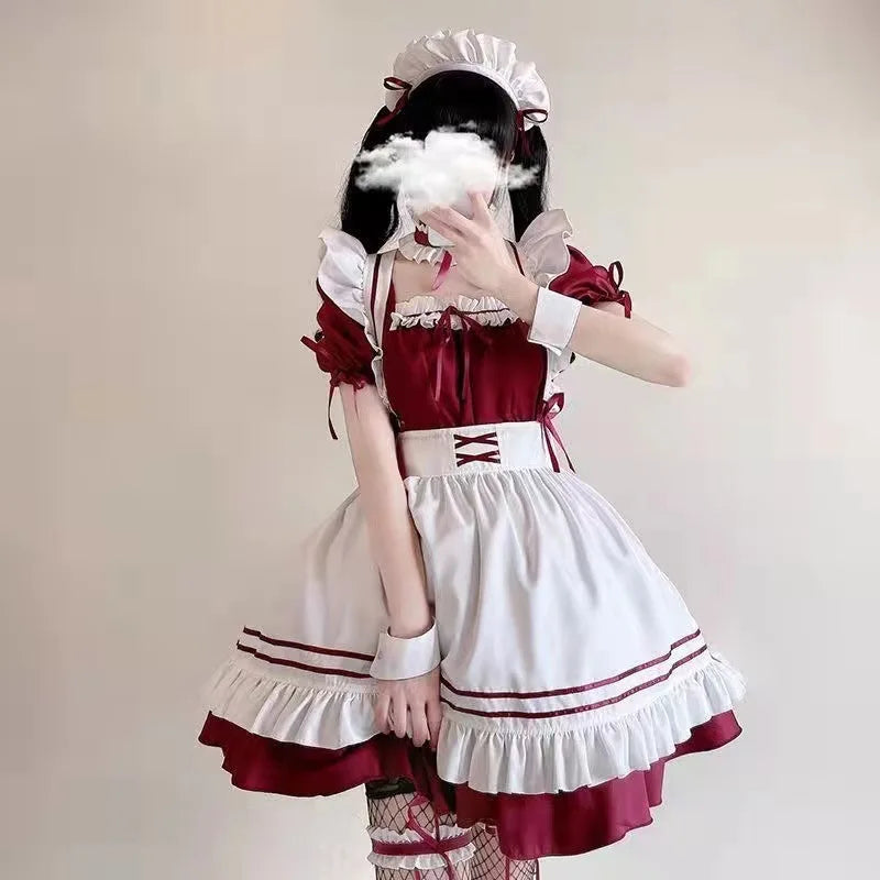 Casual Lolita Maid Costume Cosplay Uniform Cafe Costumes Cute Dress