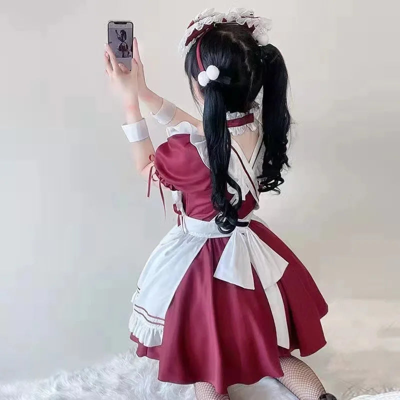 Casual Lolita Maid Costume Cosplay Uniform Cafe Costumes Cute Dress