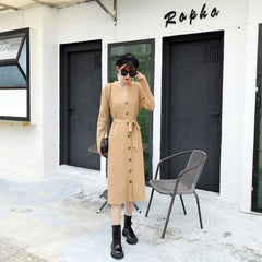 Casual Long Sleeve Button Jumper Loose Sweater Dresses