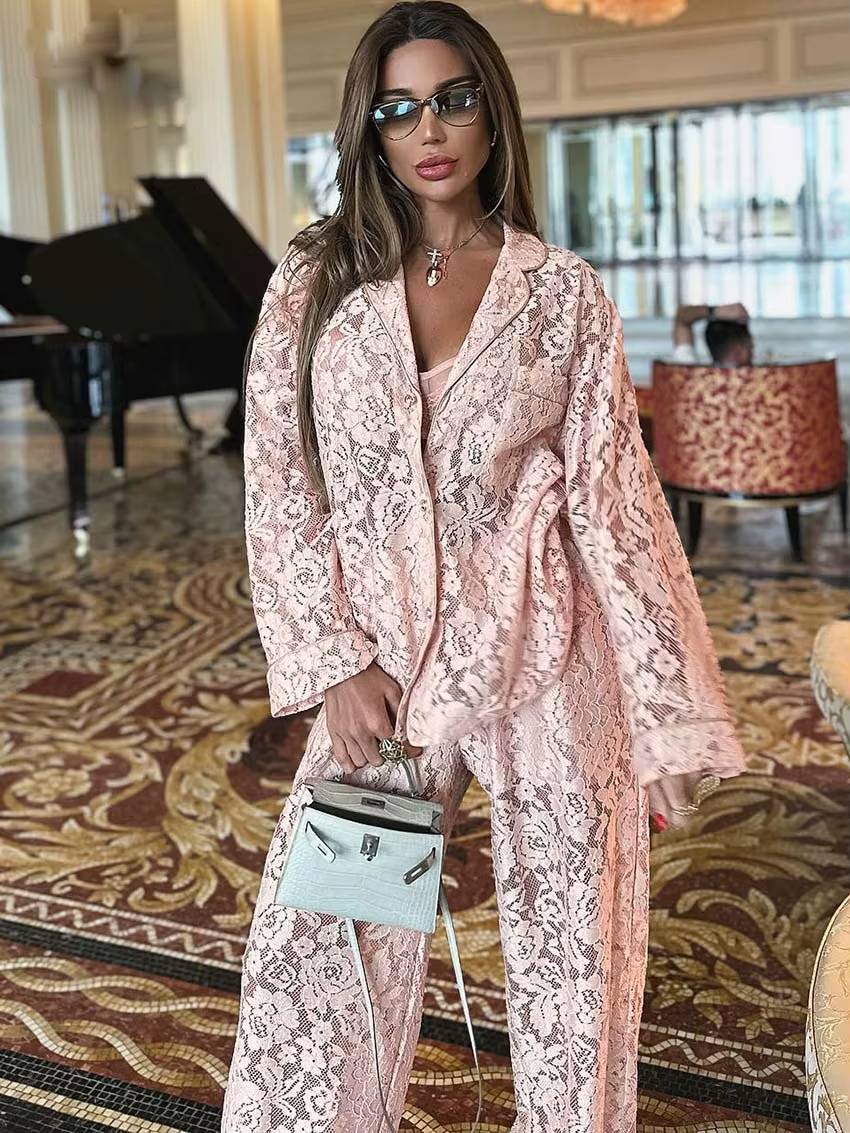 Casual Long Sleeve Button Shirts And High Waist Straight Trousers 2 Piece Set