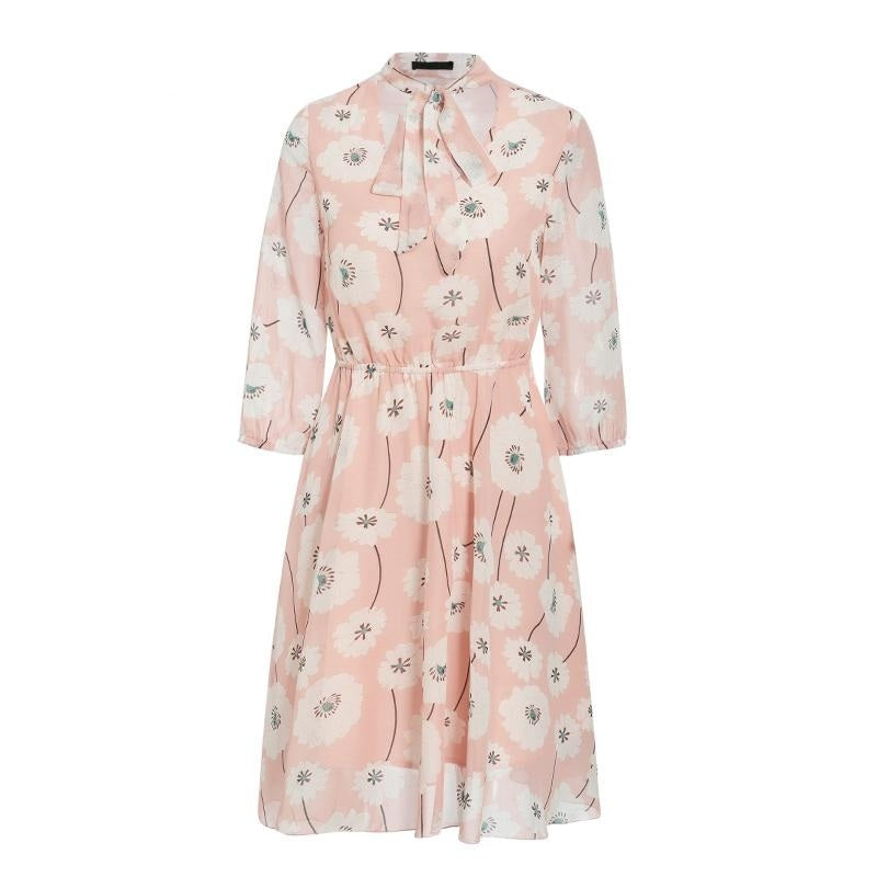 Casual Long Sleeve Floral Print Party Dress