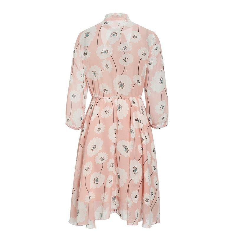 Casual Long Sleeve Floral Print Party Dress