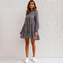 Casual Long Sleeve O-neck Dress