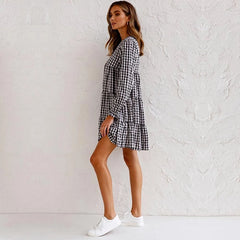 Casual Long Sleeve O-neck Dress