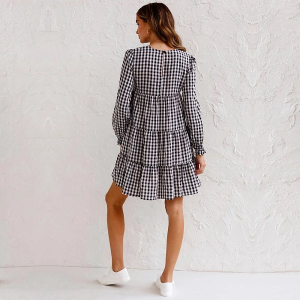 Casual Long Sleeve O-neck Dress