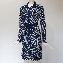 Casual Loose Long Sleeve Stripe Print Shirt Dress