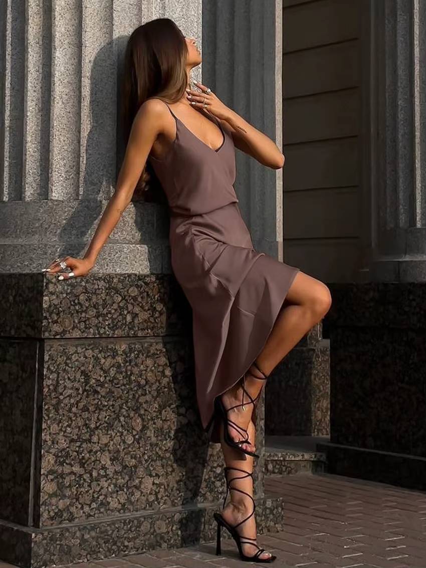 Casual Loose Sleeveless Tank Top With High Waist Midi Skirt 2 Piece Sets