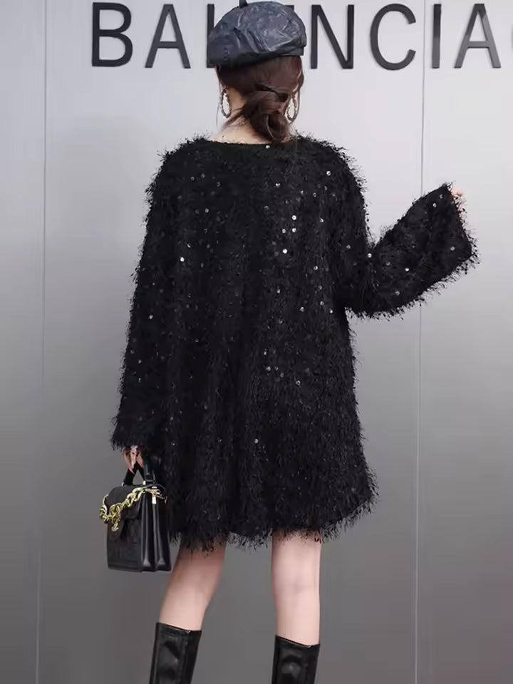 Casual O-Neck Pullover Loose Mini Sweater Dresses