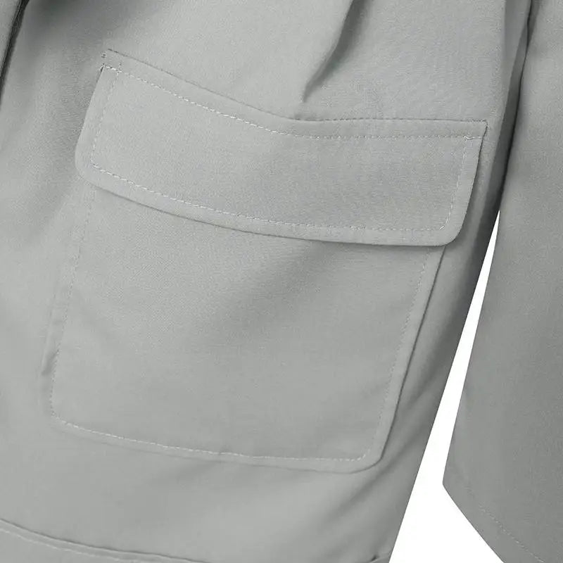 Casual OL Work Playsuits Elegant Solid Overalls Long Sleeve Lapel Neck Jumpsuits Dungarees