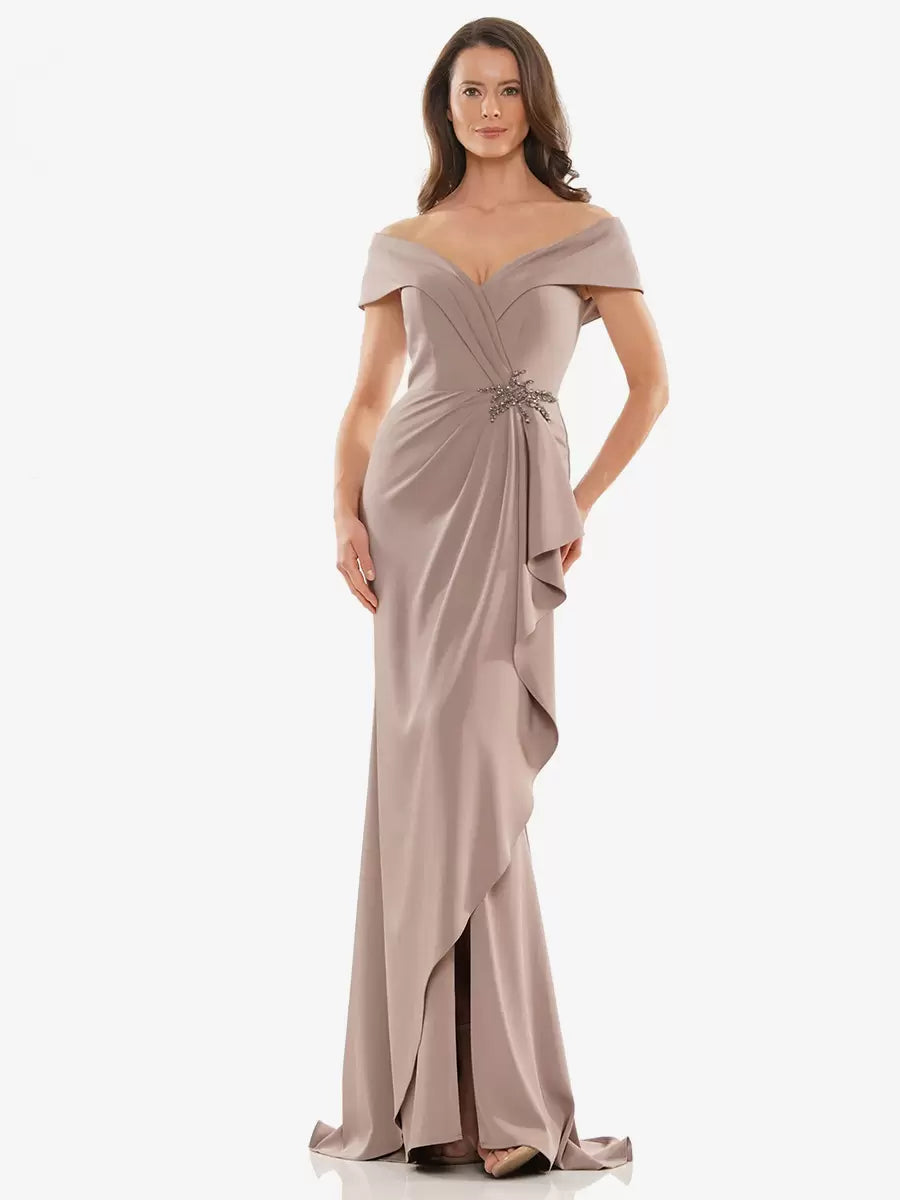 Casual Off-The-Shoulder Mermaid Applique Floor-Length Sleeveless Dresses