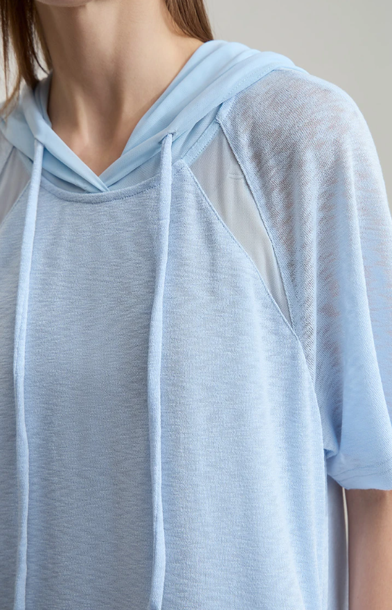 Casual Office Lady Solid Color Mesh Hood Loose Light Comfort Knit Dresses