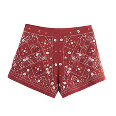Casual Outfit Embroider Short Vest Tops Two Piece Set