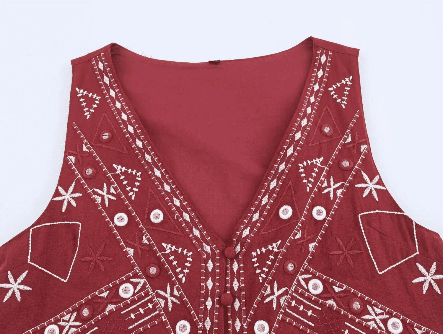 Casual Outfit Embroider Short Vest Tops Two Piece Set