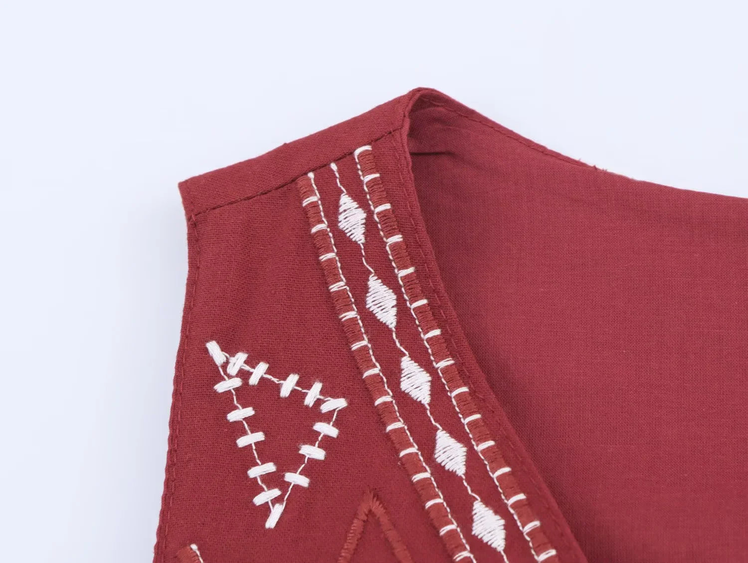 Casual Outfit Embroider Short Vest Tops Two Piece Set