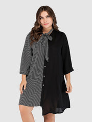 Casual Plus Size Contrast Color Dress