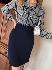 Casual Polka Dot Splicing Neckline V-neck Strap Wrap Arm Waist Retro Style Dress