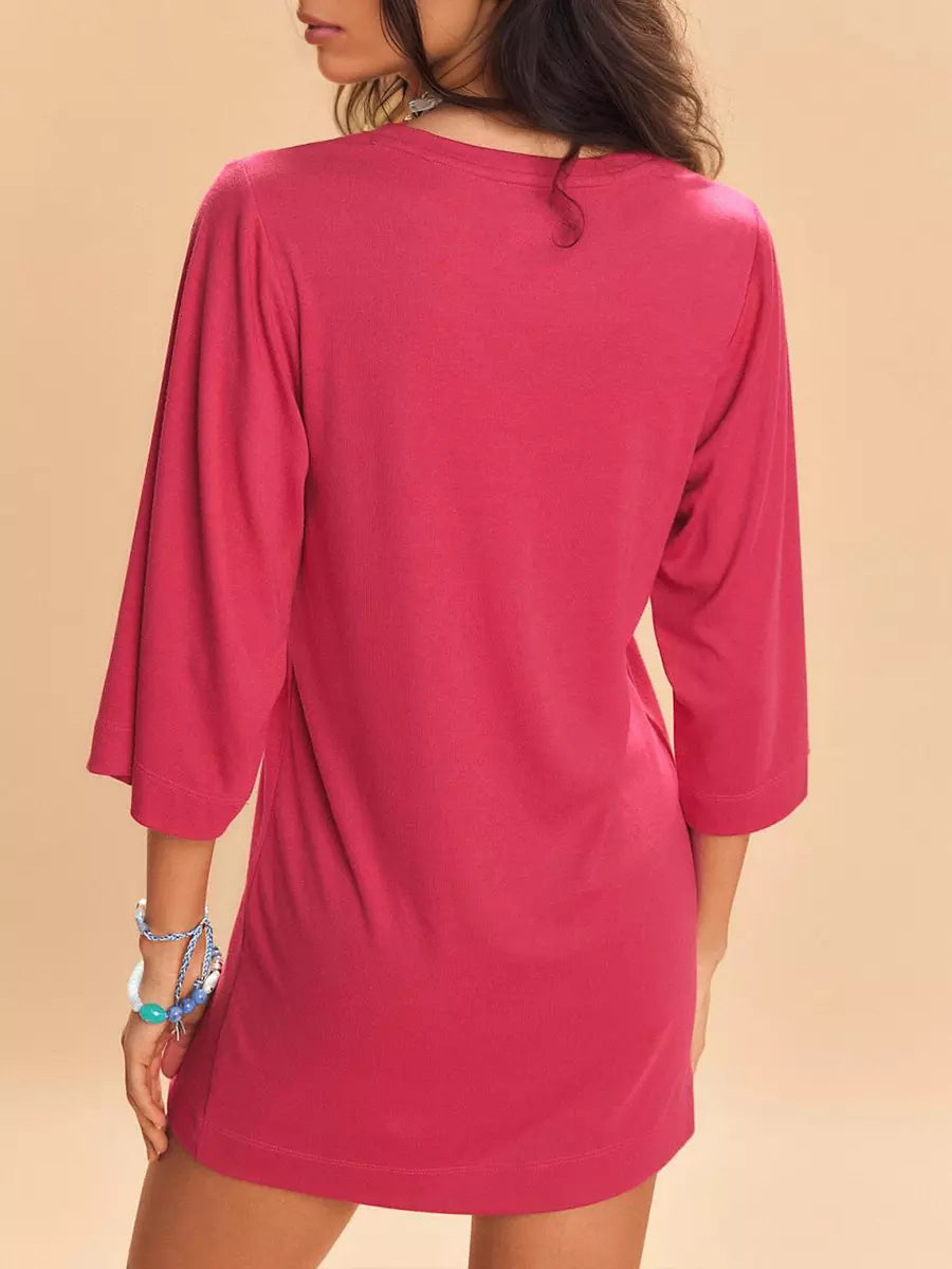 Casual Polyester Relaxed Fit Oversized Mini Dress Street Wear