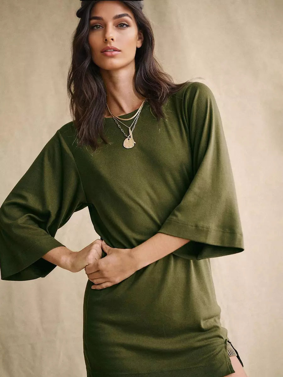 Casual Polyester Relaxed Fit Oversized Mini Dress Street Wear
