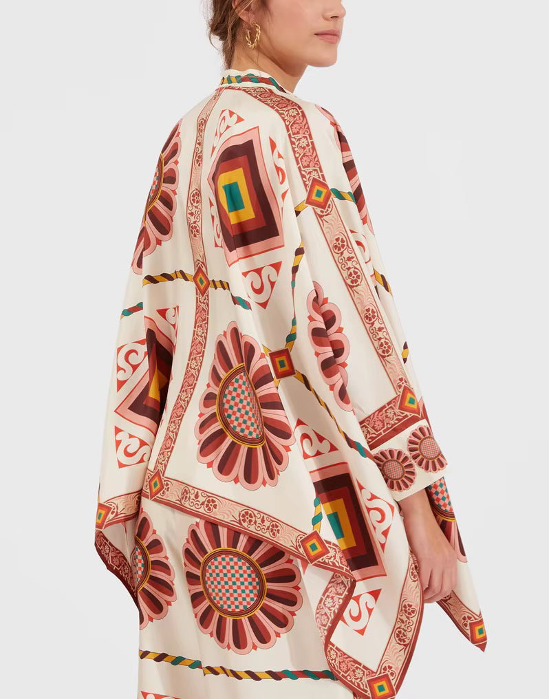 Casual Print Wide Leg Pants Loose Long Sleeve Shirt Two Piece Set