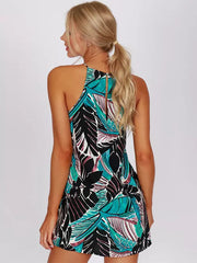 Casual Printed Polyester Shift Slip Sleeveless Mini Dress