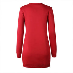 Casual Printing Round Neck Long-sleeve Sweatshirt Dress