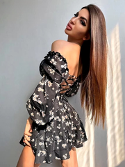 Casual Pullover Above Knee Slim Print Mini Dress