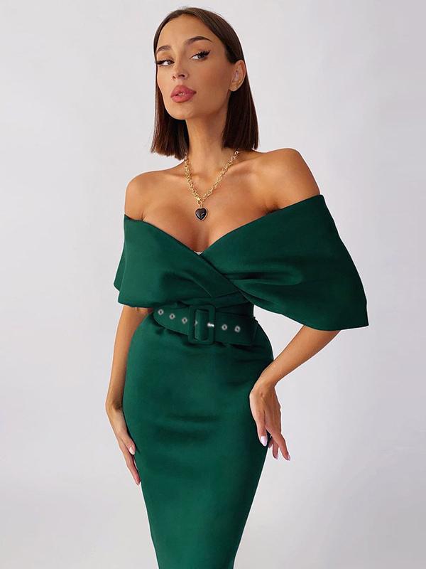Casual Short Sleeves Zipper V-Neck Layered Bodycon Dress