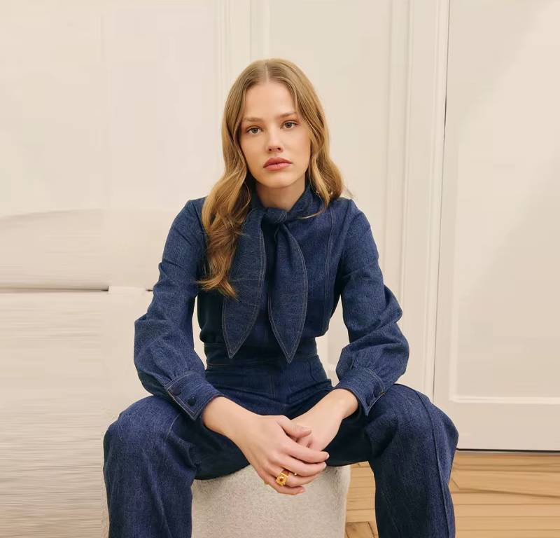 Casual Soft Comfortable Long-Sleeve Denim Jumpsuit Streetwear
