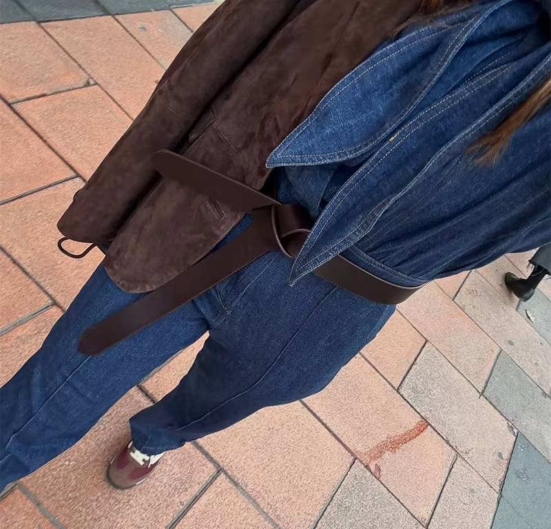 Casual Soft Comfortable Long-Sleeve Denim Jumpsuit Streetwear