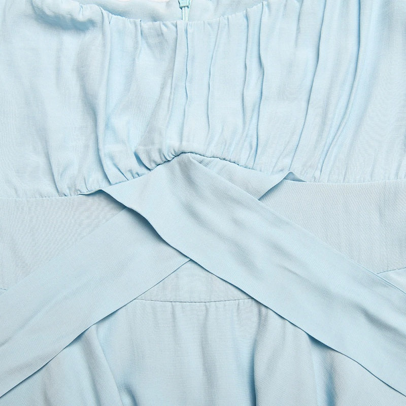 Casual Solid Color Slim Fit A-line Ruffles Dresses