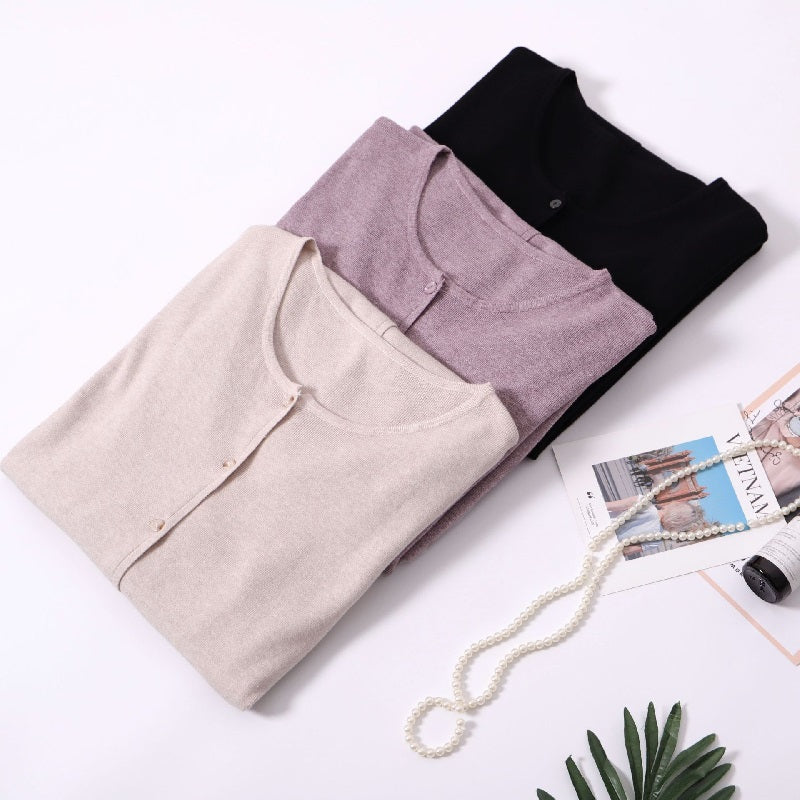 Casual Solid O Neck Long Sleeve Style Button Loose Streetwear Dress