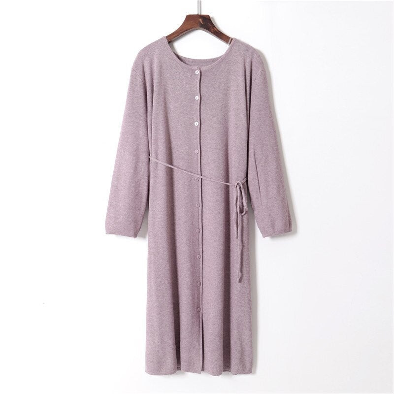 Casual Solid O Neck Long Sleeve Style Button Loose Streetwear Dress
